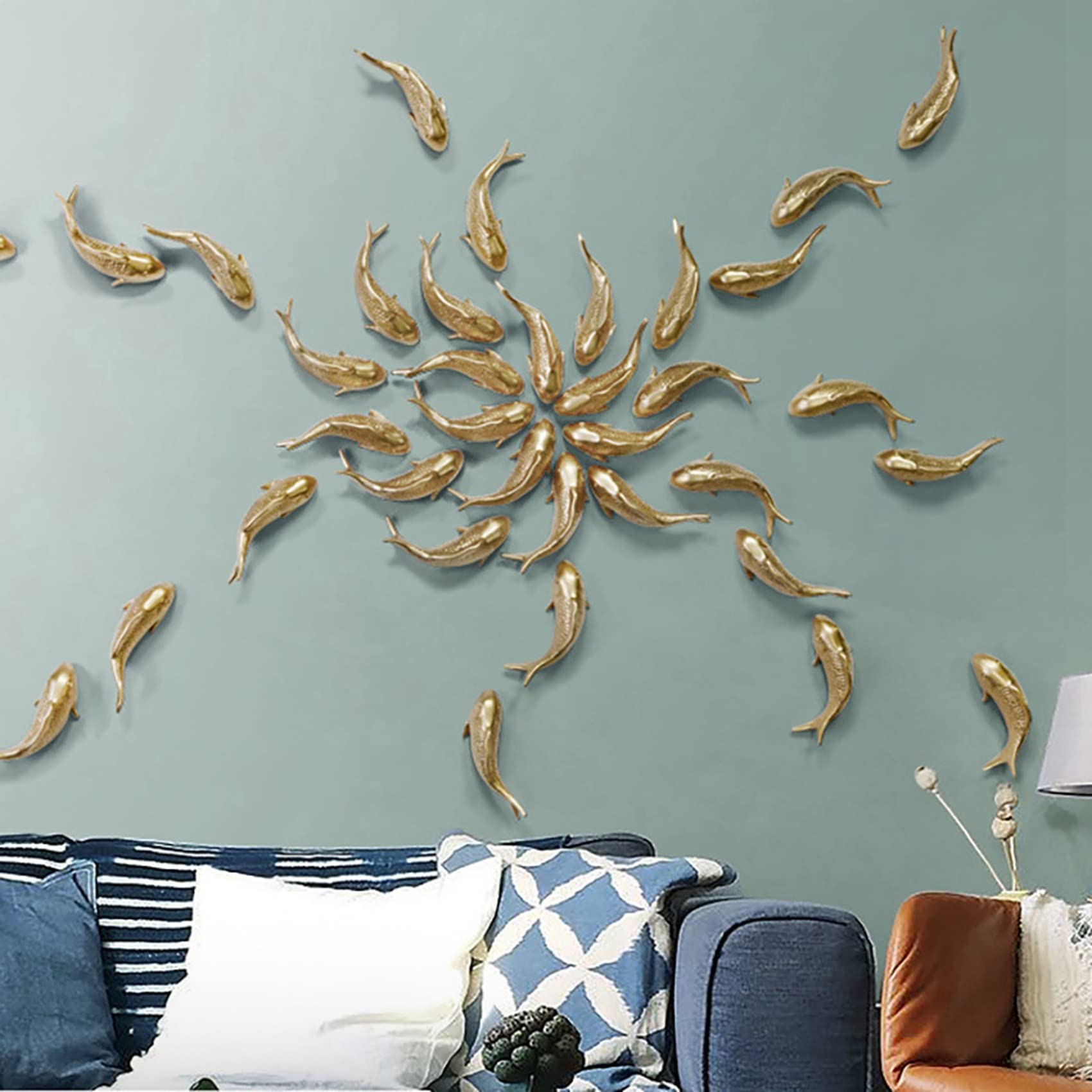 8 sztuk żywicy, karpia, złota ryba, ozdoba ścienna, ornament, osobowość, ryba, figurka do , restauracji, tło na ścianę