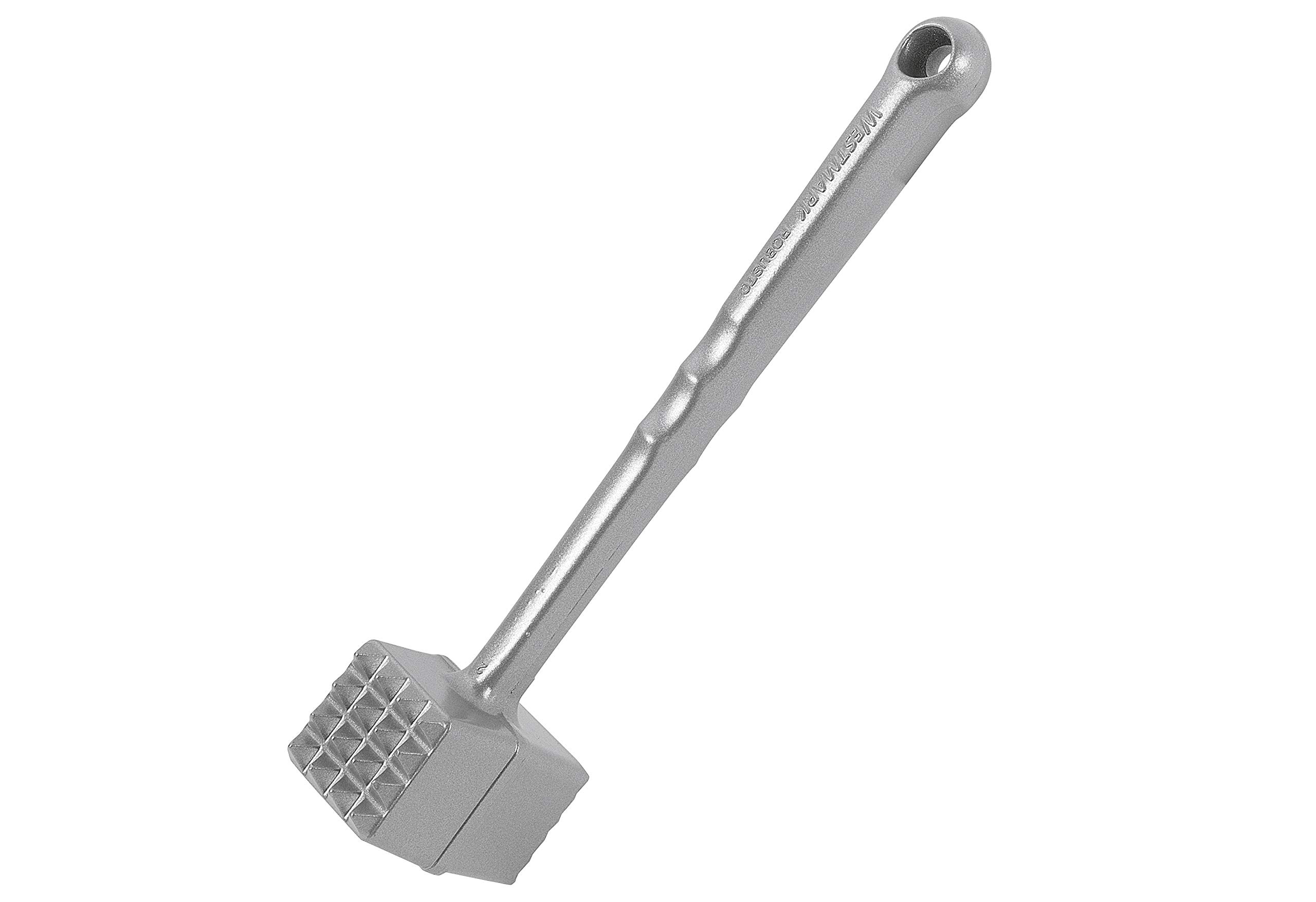 Westmark Tłuczek do mięsa, Długość: 21,5 cm, Aluminium, Specjalna, bezpieczna dla żywności powłoka, Robusto, Srebrny, 62102260