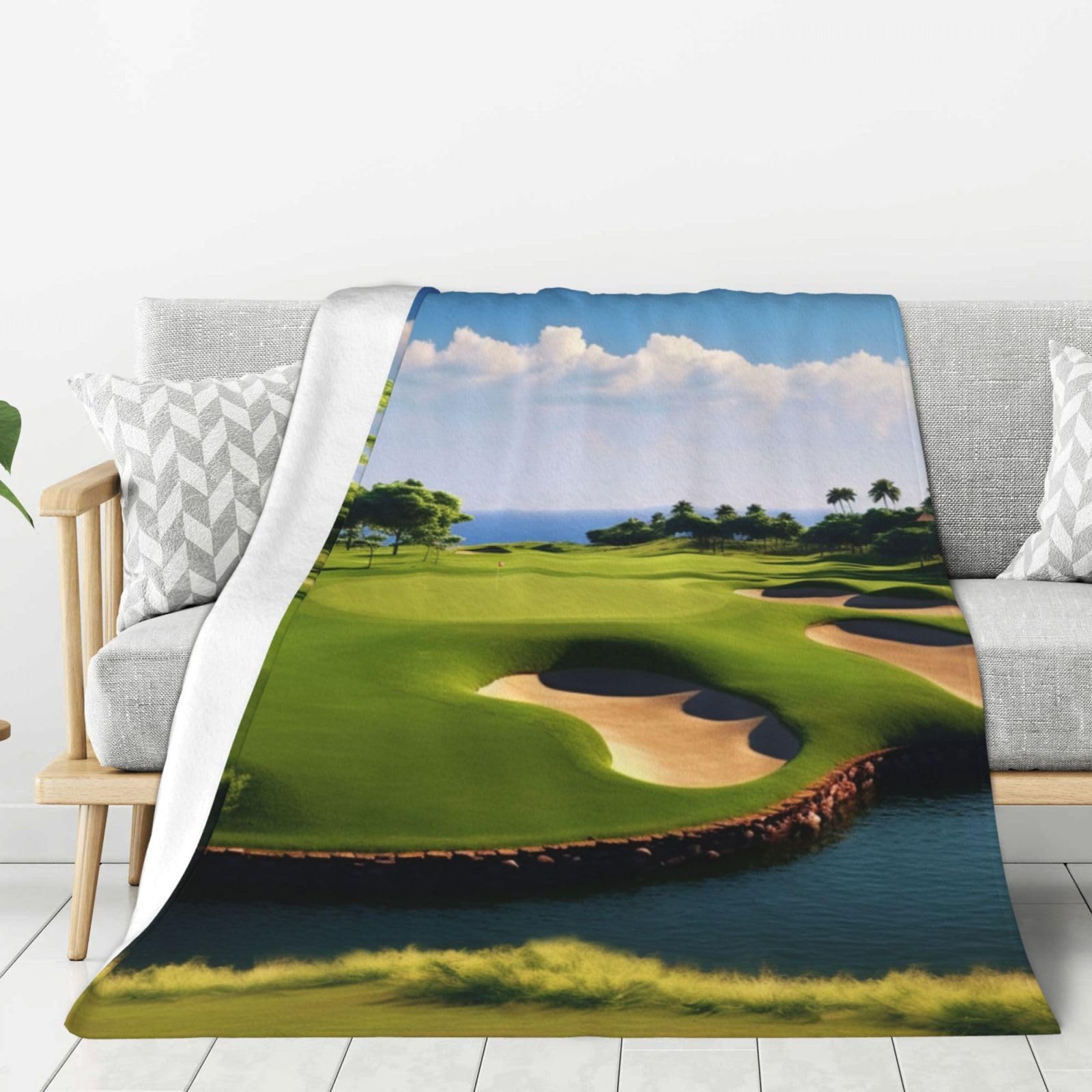 Couverture terrain de golf en flanelle pour des soirées canapé cocooning en toutes saisons