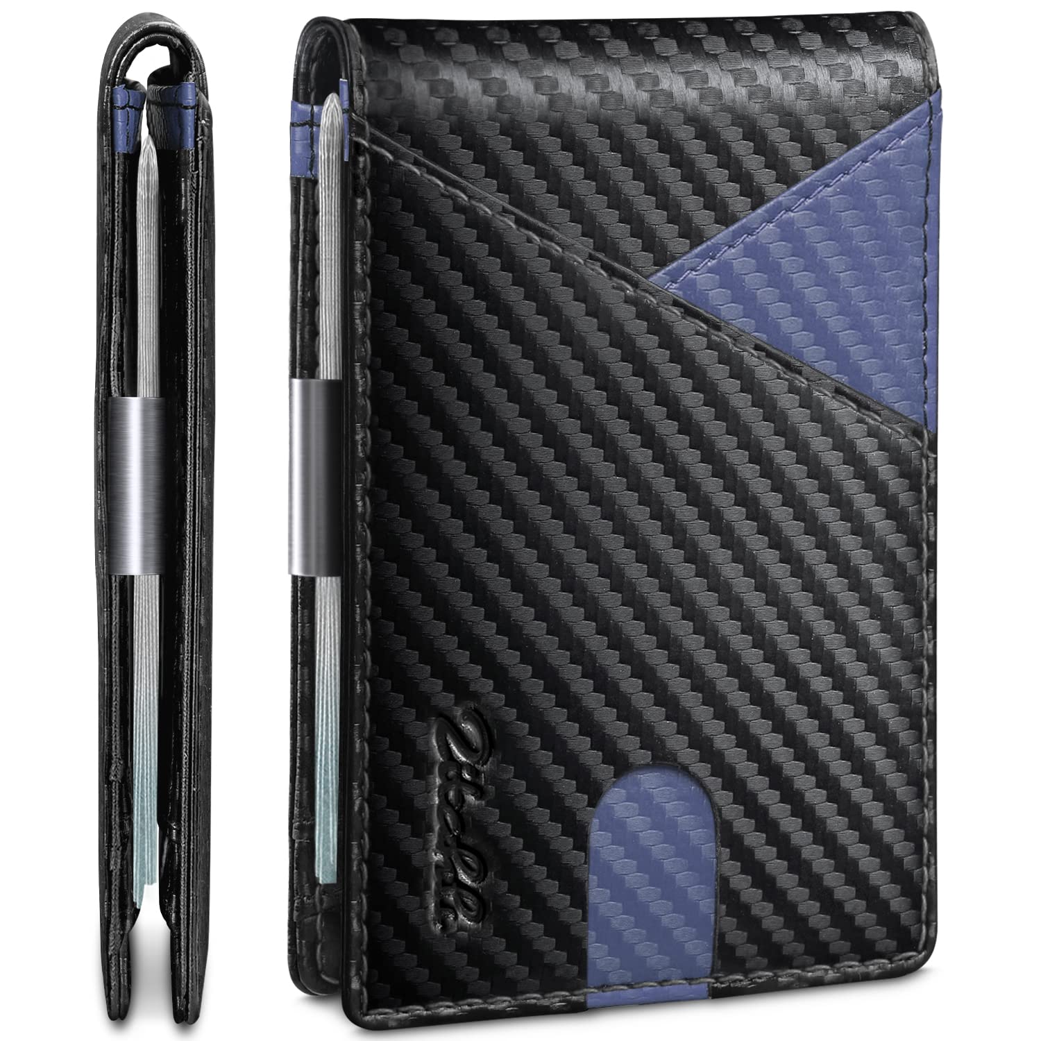 Zitahli Slim Wallet for Men,RFID Blocking Leather Bifold with Money Clip | Minimalist Front Pocket Design, Holds 12 Cards, RFID Protection, Gifts for Men on Birthdays, Father’s Day, and Christmas
