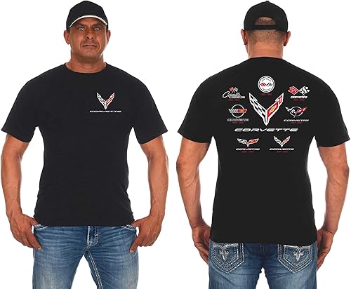 JH DESIGN GROUP Camiseta de Corvette para Hombre C8 C7 C6 C5 C4 C3 C2 C1 Camiseta de Collage