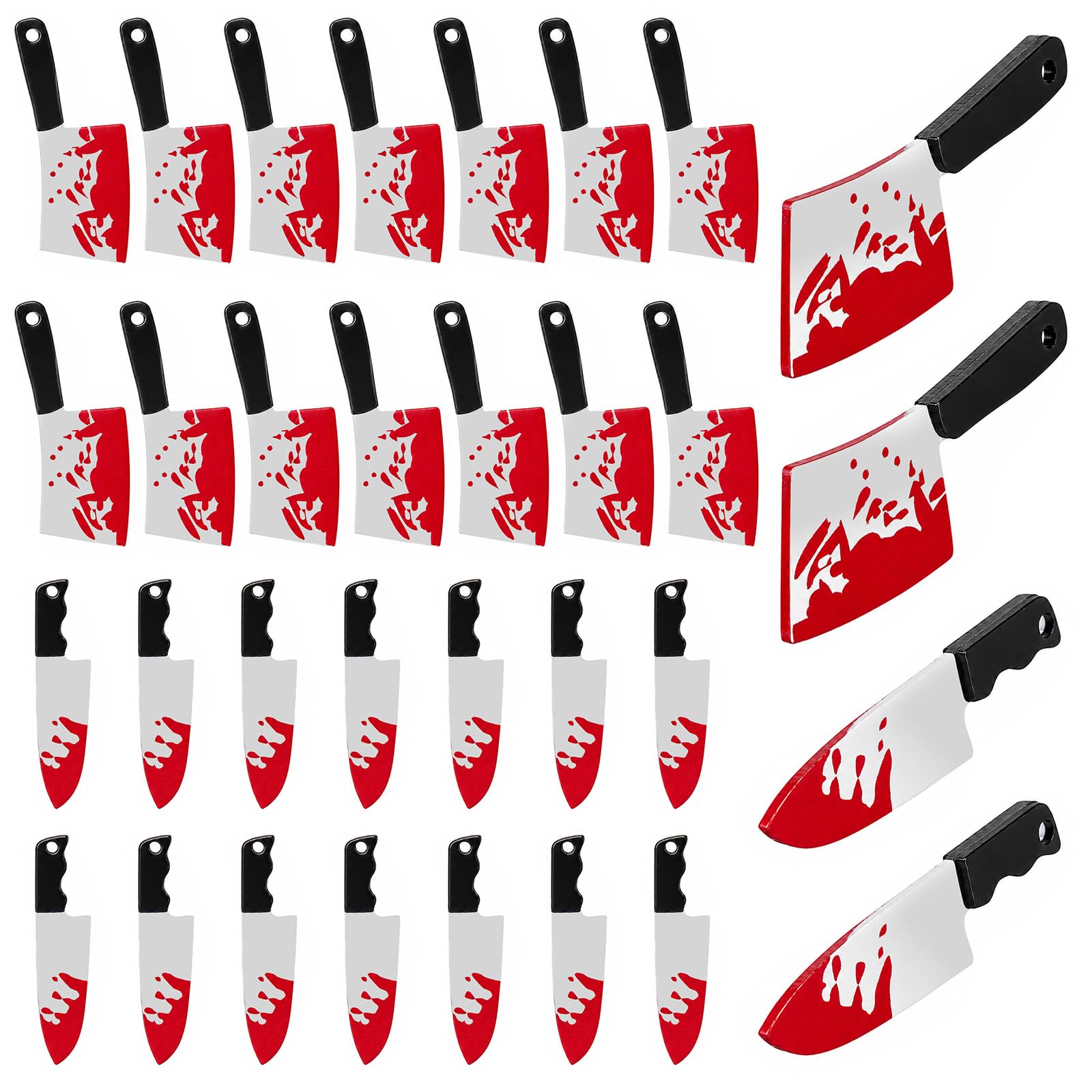 Azefnuhk 32 PCS Fake Knife Charms Halloween Pendant Mini Knife Beads