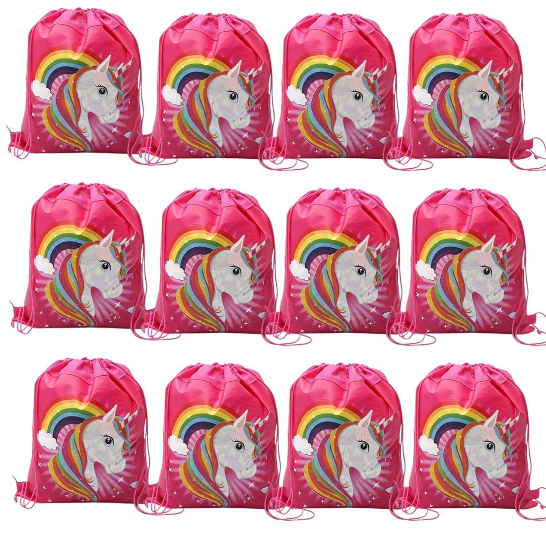 TERA 13 Return Gifts For Girls (12 Pcs) Unicorn Theme Dorri Bag, Shopping Bag, Gifting Bag, Multipurpose Reusable Carry Bag, Birthday Gifting Bags