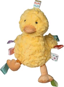 Taggies Stuffed Animal Huggable Plush Soft Toy with Sensory Tags, 10-Inches, Yellow Dunkin Duck