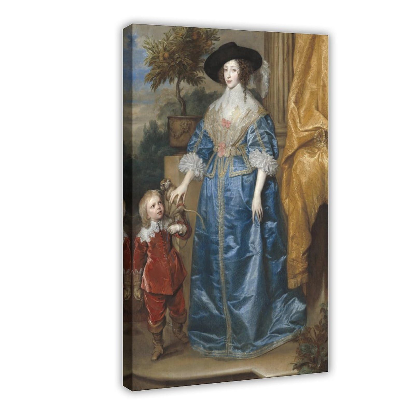 JFECTH Queen Henrietta Maria with Sir Jeffrey Hudson Canvas Poster for Office Decor Gift