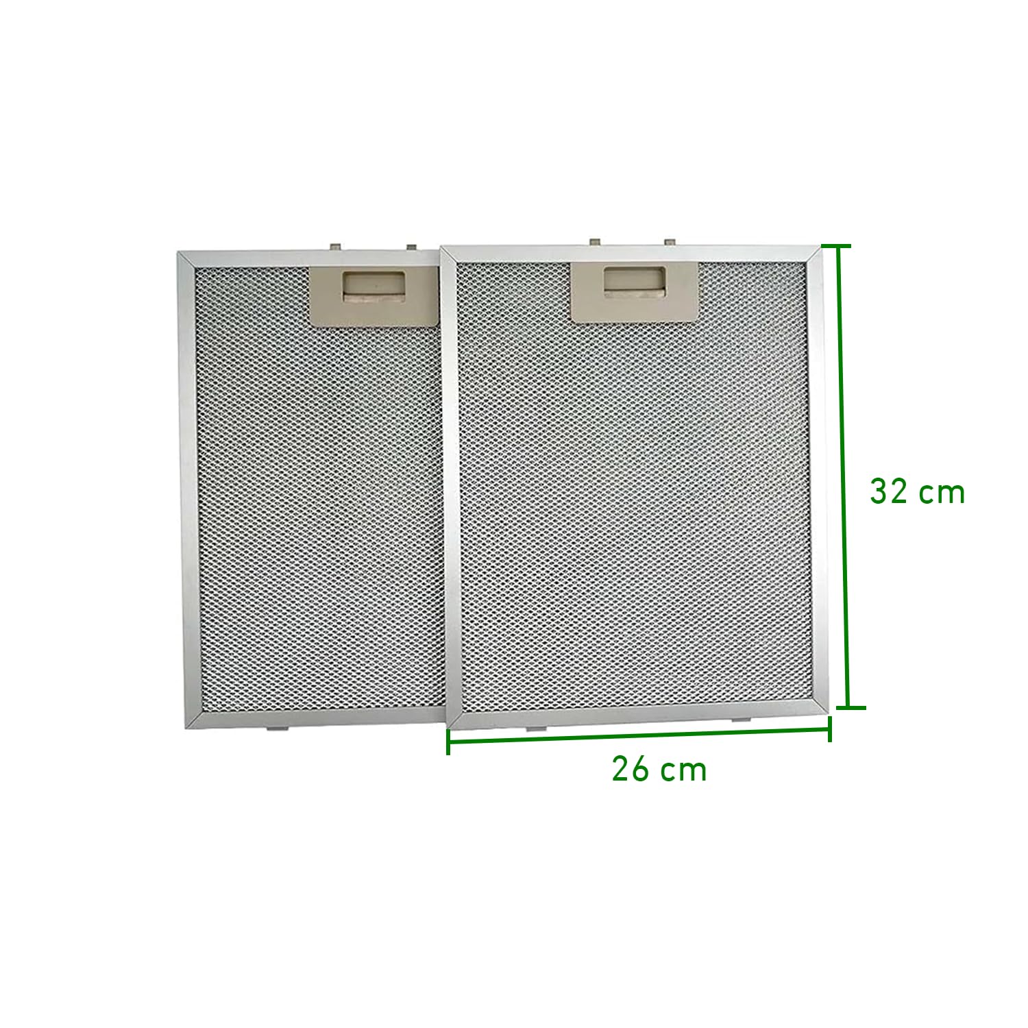 Filtro de aluminio compatible con campana extractora CATA, NODOR 32x26 (2 unidades) 2800905 !!! SOLO VÁLIDO PARA ESA MARCA Y MODELO!!!!