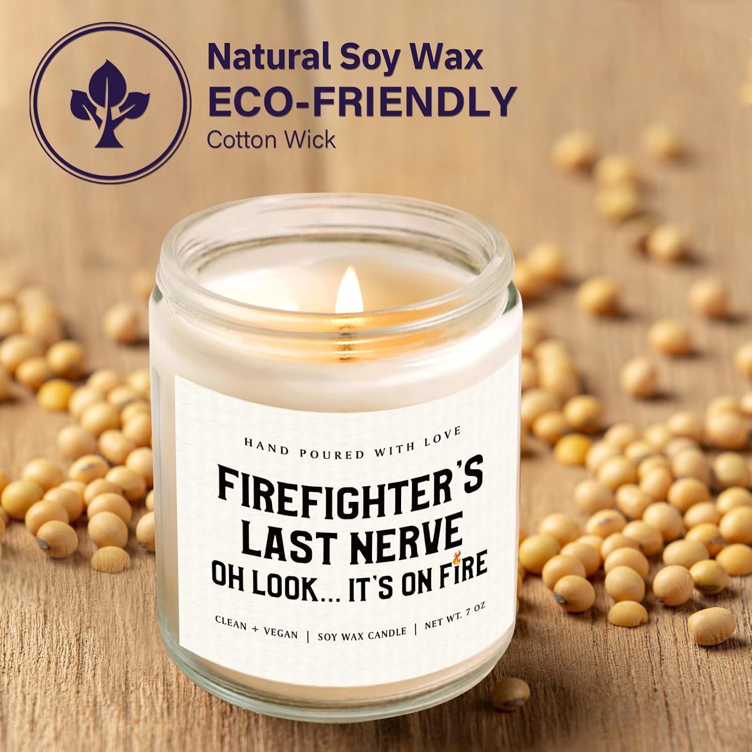 Niyewsor Funny Firefighter Gifts for Men, Women, Fire Fighter, Fireman- Handmade Scented Candle- Birthday/Graduation/Appreciation/Retirement Gifts for Firefighter Dad/Boyfriend, Fire Fighter Accessory