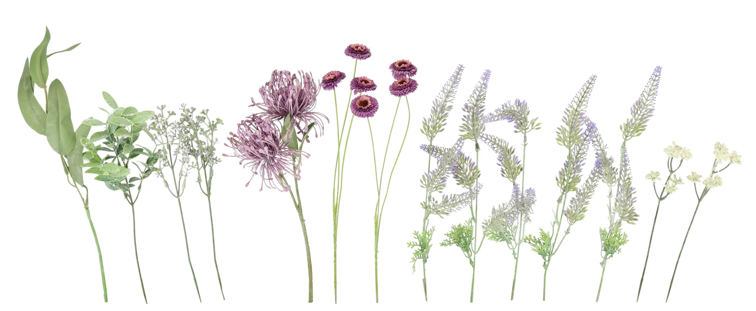 Flair Flower Bukiet sztucznych kwiatów Protea, cynie, lawenda, 50 cm, bukiet kwiatów, jedwabne kwiaty, dekoracja stołu, ozdoba na grób