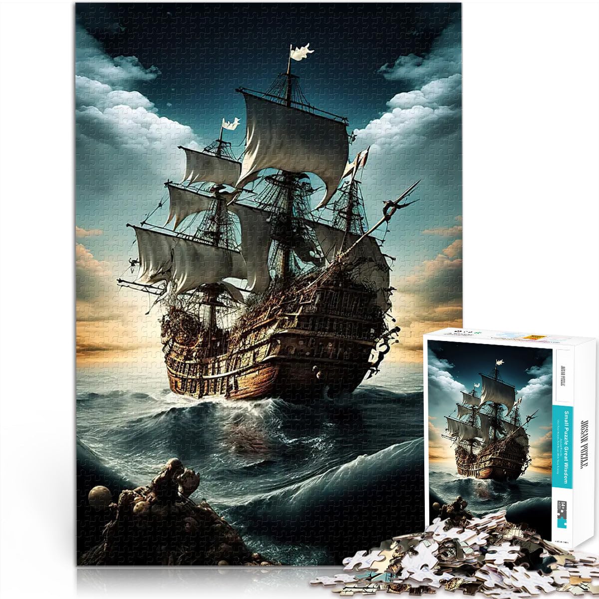 Puzzle 2000 pezzi per adolescenti Nave pirata Giocattolo educativo intellettuale decomprimente Collezione di artisti, Belle arti 70x100cm