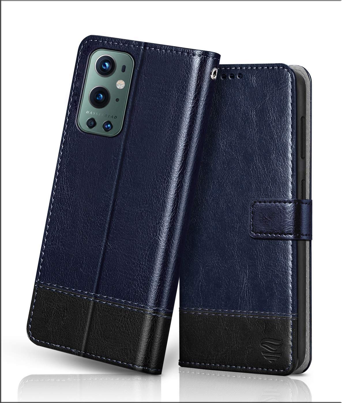 FLIPPED Vegan Leather Flip Case Back Cover for Oneplus 9 Pro (Flexible, Shock Proof | Hand Stitched Leather Finish | Card Pockets Wallet & Stand | Blue with Black) (B0917LY1Z2) Amazon Price History, Amazon Price Tracker