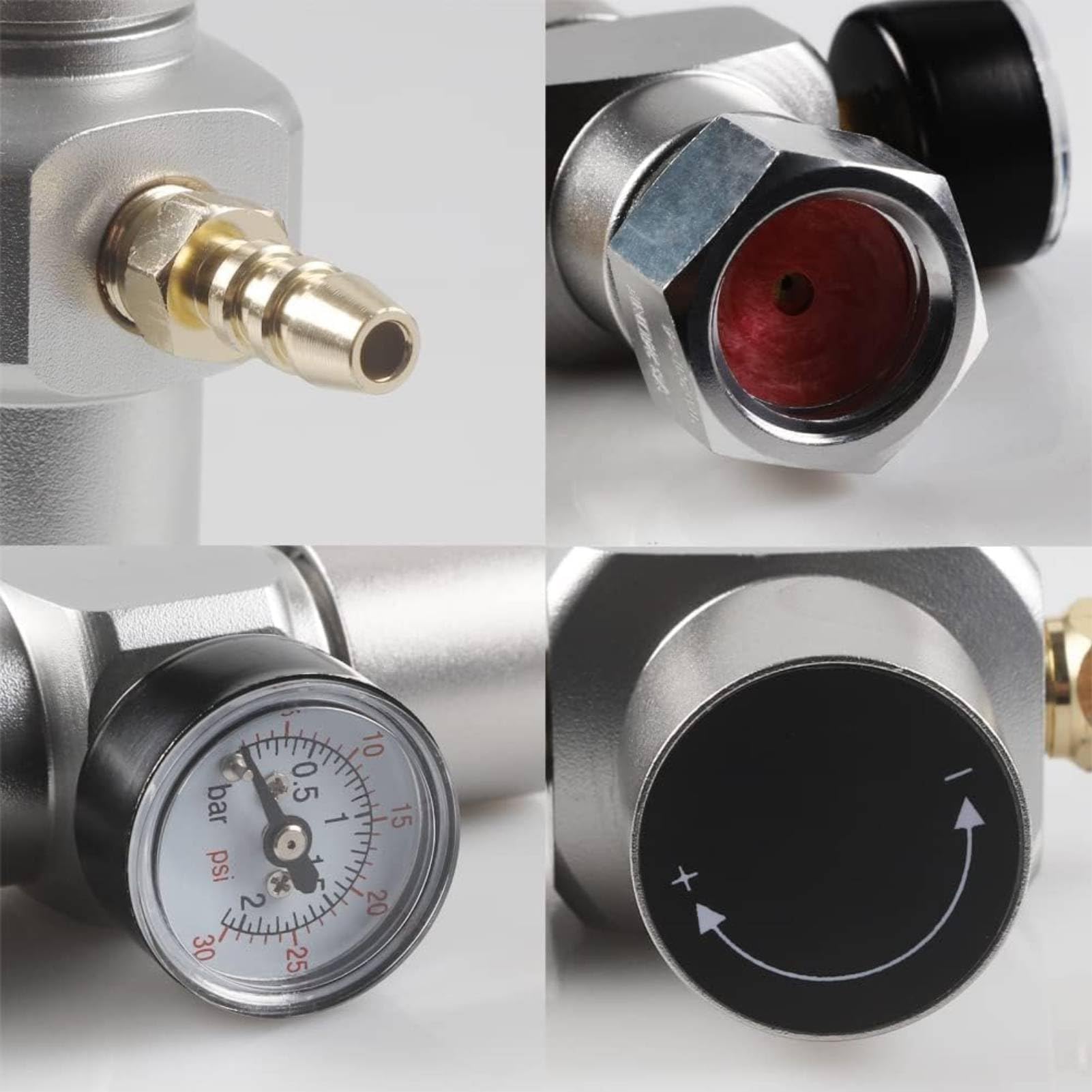 Zerodis Régulateur de gaz CO2 Régulateur de Pression 2 en 1 Soda avec Adaptateur 3 / 8in à TR21.4