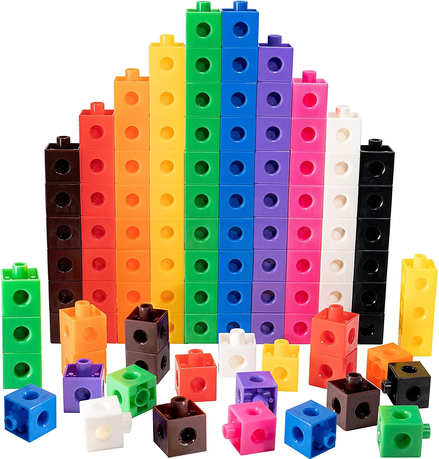 PULSBERY MathLink Cubes Big Builders - Set of 100 Cubes, Ages 5+ Develops Ear...