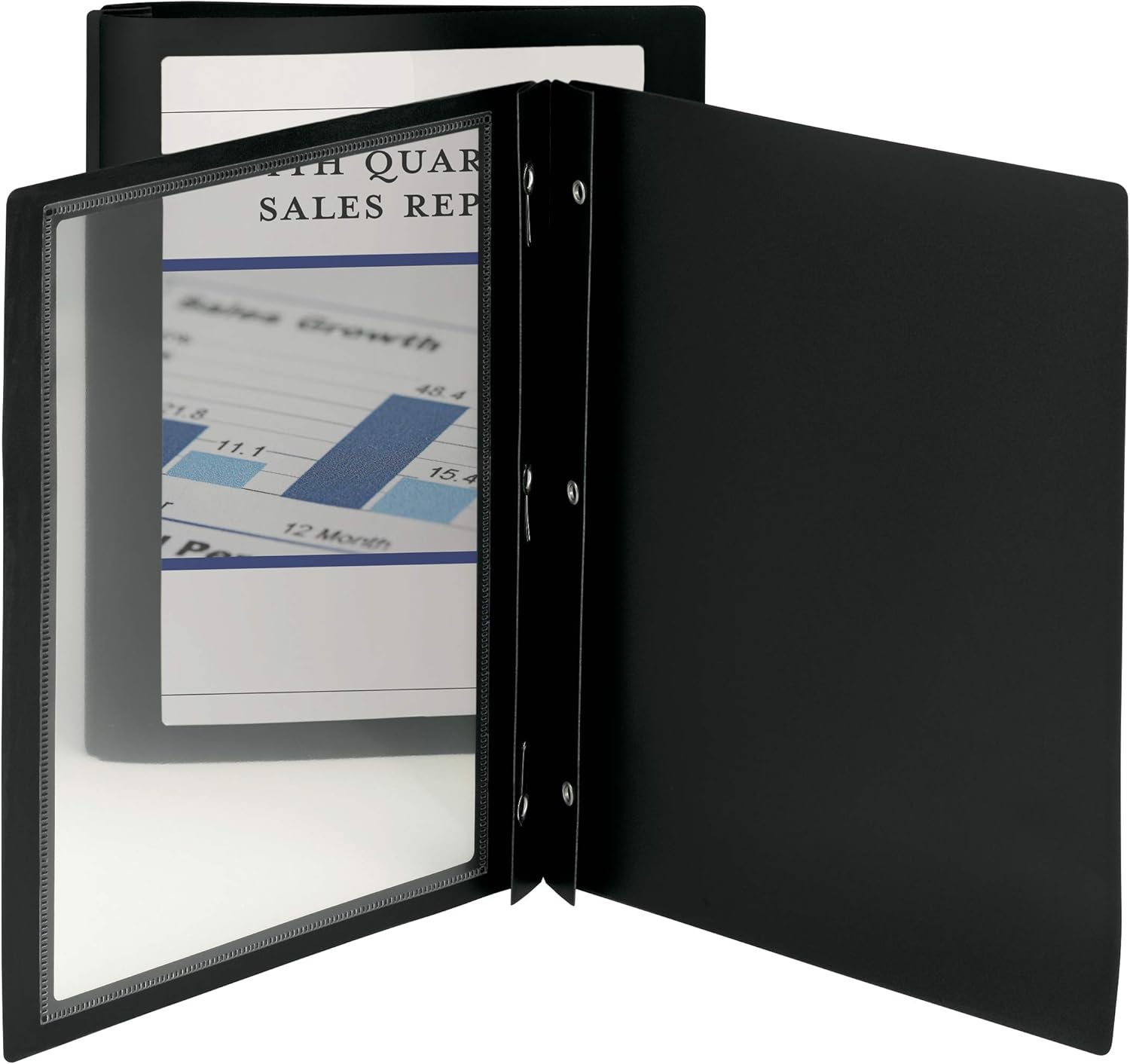 Smead Frame View Poly Report Cover, Three Double Tang Side Fasteners, Letter Size, Black/Clear Front, 5 per Pack (86020) : Business Report Covers : Office Products