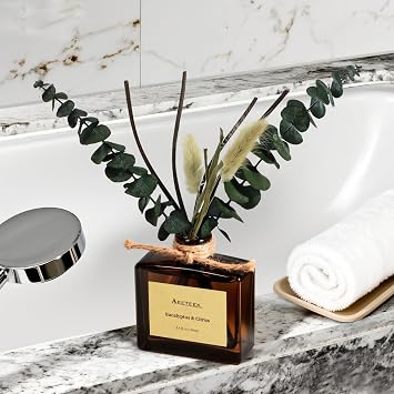 Reed Diffuser, Sage & Eucalyptus & Eucalyptus Lavender Essential Oil Diffuser for Bathroom, 3.4 oz Scented Diffusers, Long-Lasting Fragrance for Home Decor