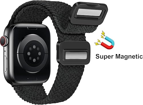 Miniatura 2 de Sport Solo Loop, compatible con correas de Apple Watch de 1.61, 1.57, 1.496 pulgadas, para mujeres y hombres, correa trenzada de nailon elástica