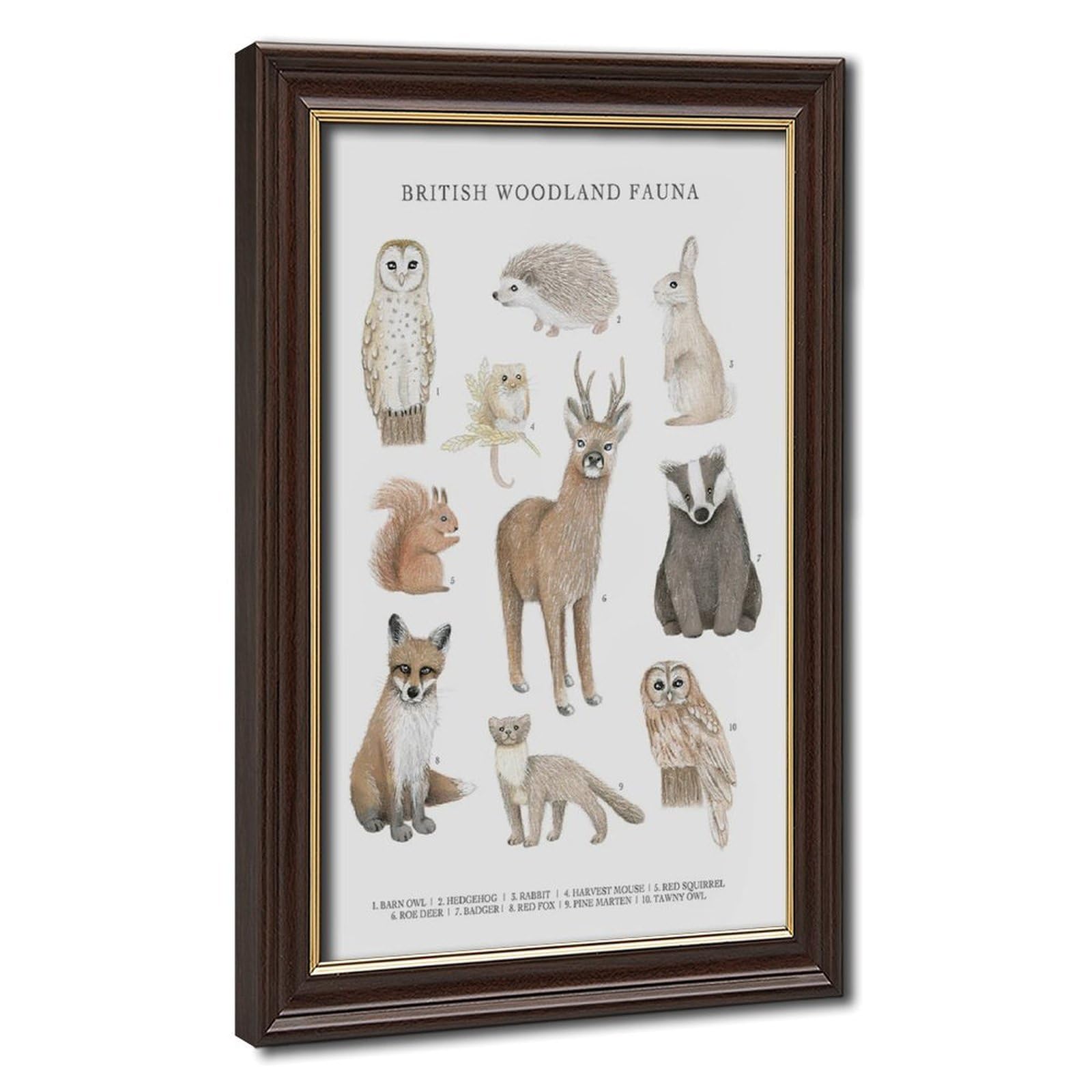 Bareronor Woodland Animals Canvas Poster for Dorm Room Decor Gift
