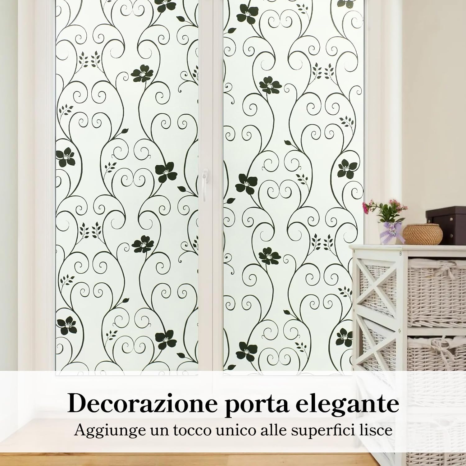 DUOFIRE Pellicola per Finestre Vetri Pellicola Privacy Pellicola Decorativa Pellicola Anti-UV DP014B (90cm X 300cm)