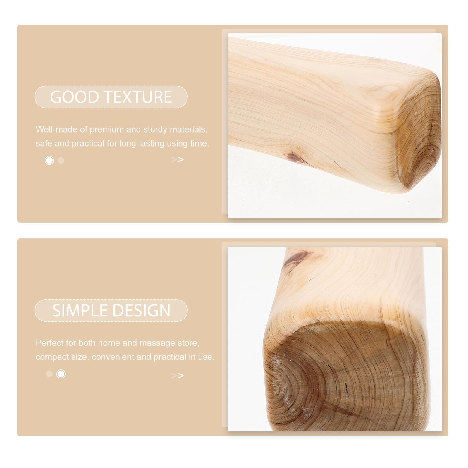 SHINEOFI Saunakissen aus Zedernholz Nackenkissen 30x7x7cm Ergonomisch Geformtes Holz Nackenstützkissen für Dampfbad und Schlafpositionierung