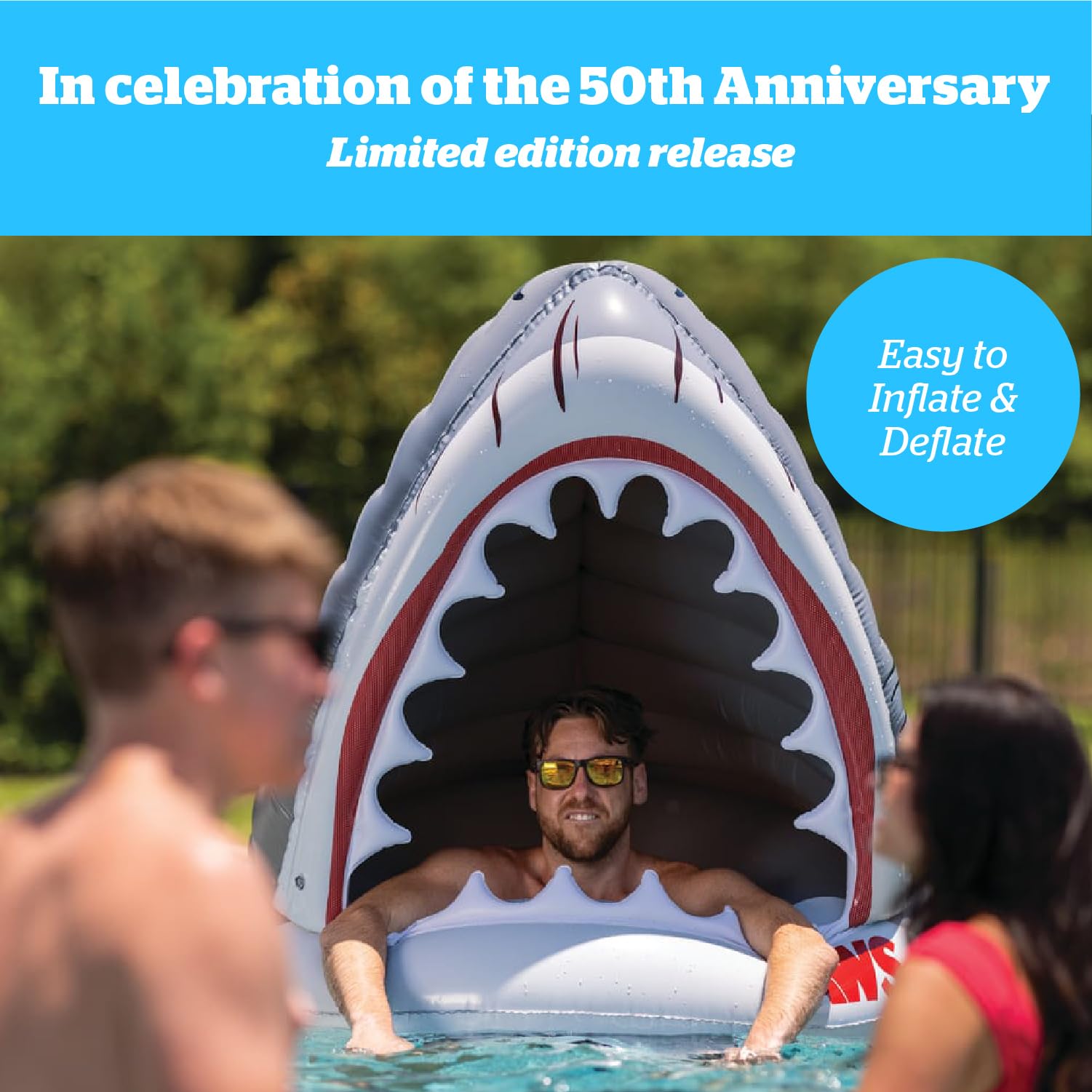 Pool Float BigMouth Anniversary Giant Shark Jaws 50th