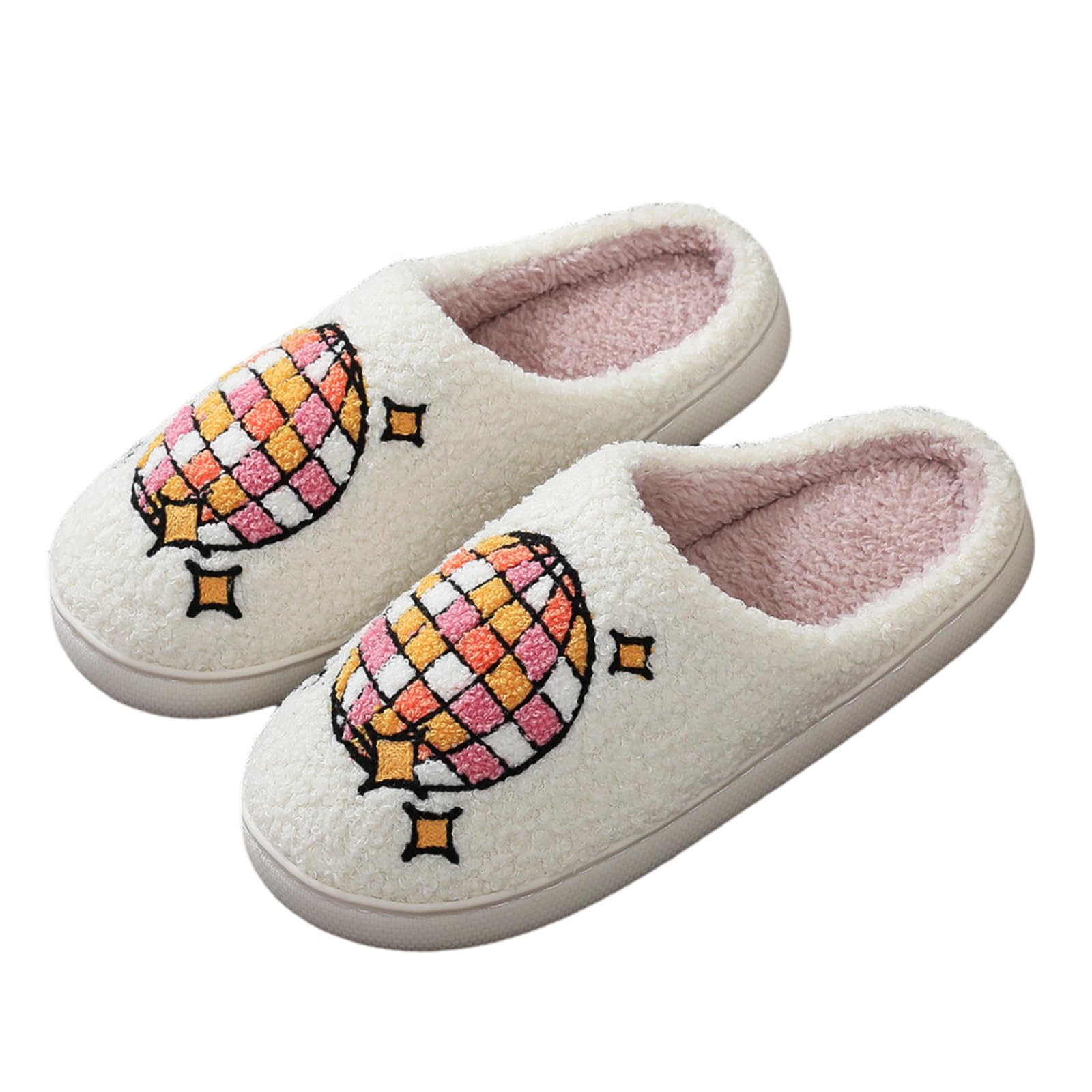 Cowboy Cowgirl Hat Slippers For Women Men Smile Face Slipper Plush Comfy Retro Preppy Slippers Warm Fuzzy House