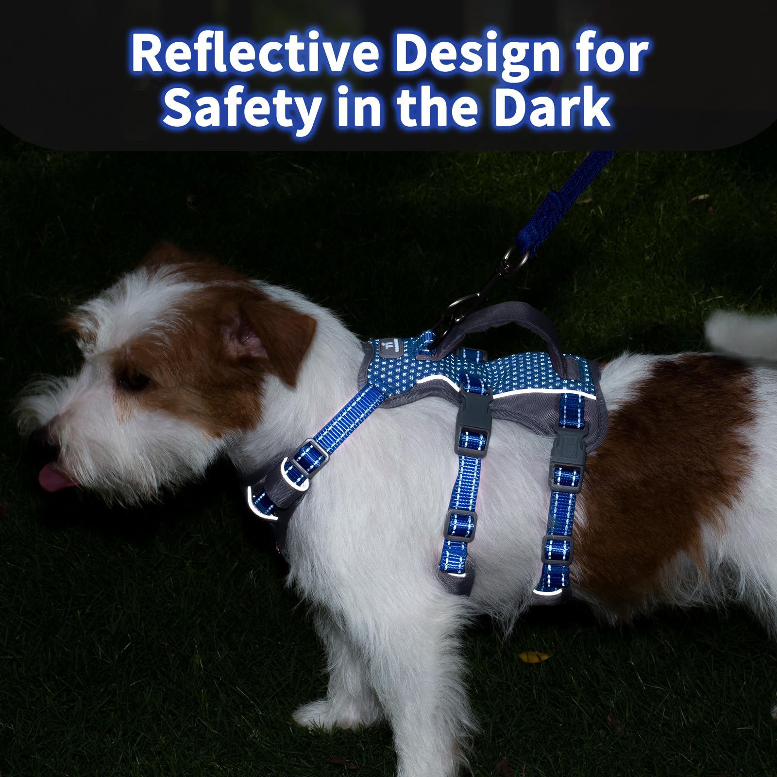 Huntboo Escape Proof Dog Harness Medium, Anti-Pull Dog Harness with Handle, Breathable, Adjustable, Reflective Dog Harnesses - Image 3