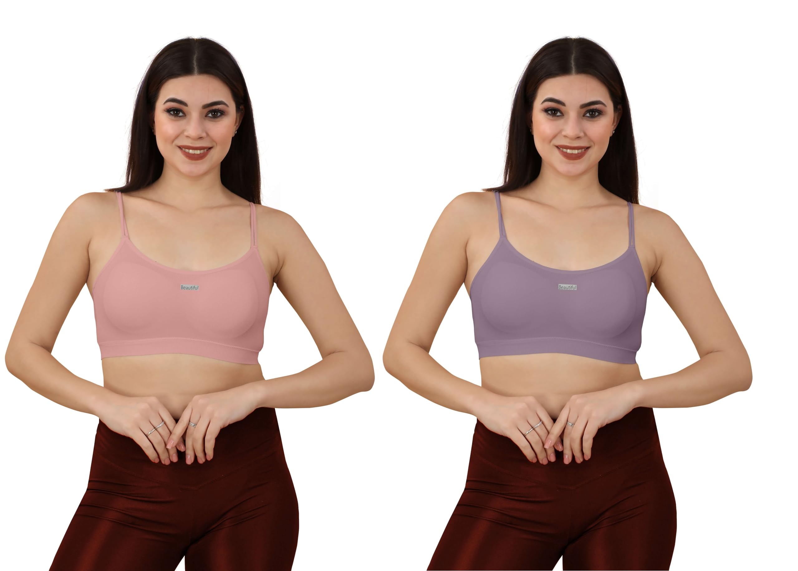 Pack of 2 Women's Cotton Full Comfortable Free Size Lightly Padded Pull On Bra for Everyday Wear - 2122 Bra-picture-56