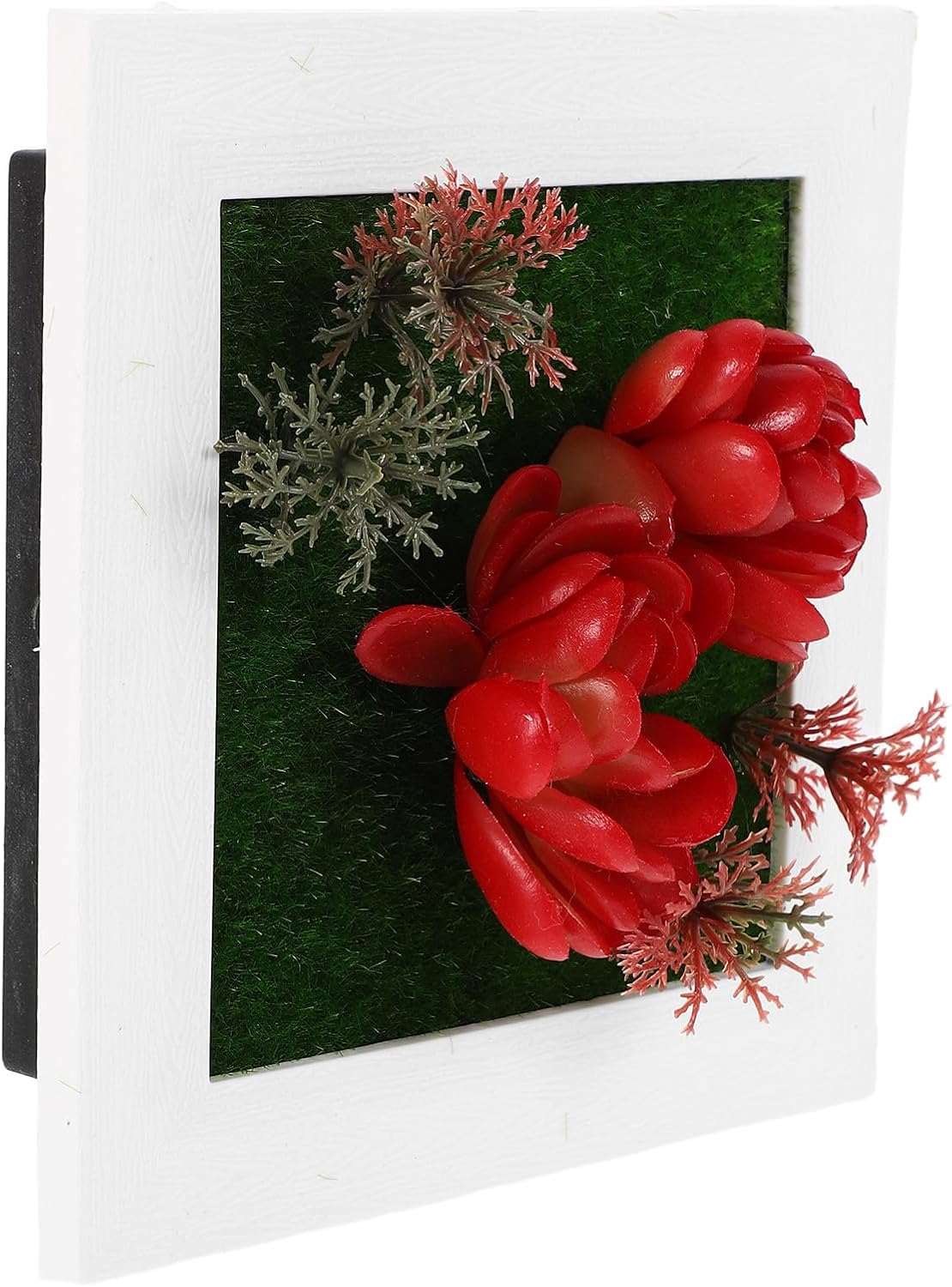 Tofficu Artificial Greenery Photo Frame Xmas Wall Mounted Red Plastic Decor