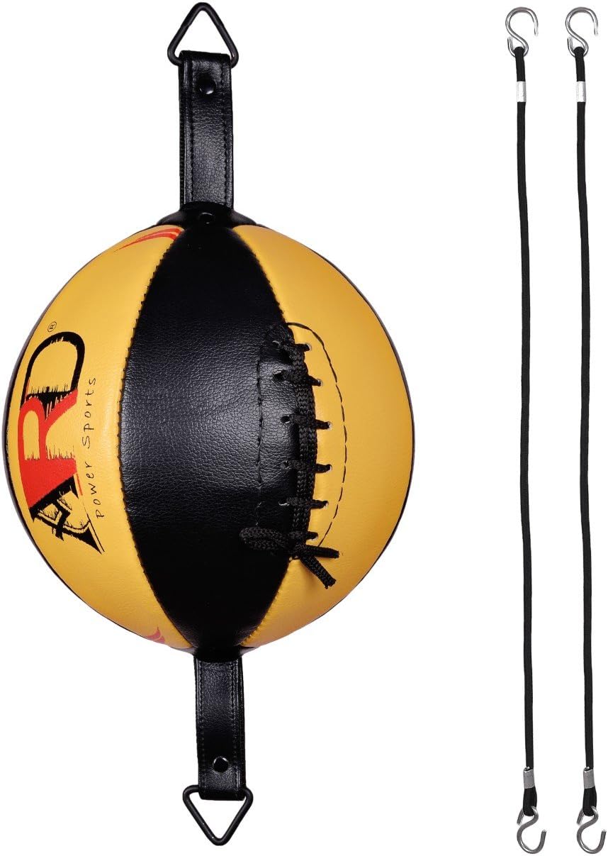ARD Leather Boxing Speed Bag MMA Double End Dodge Ball Punching Training Floor to Ceiling Rope Workout (White) : Sports & Outdoors