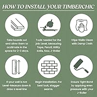 Vista 9 de Timberchic Tablones de pared de madera de roble, aplicación simple de revestimiento de pared para decoración de paredes y mejoras del hogar, paneles