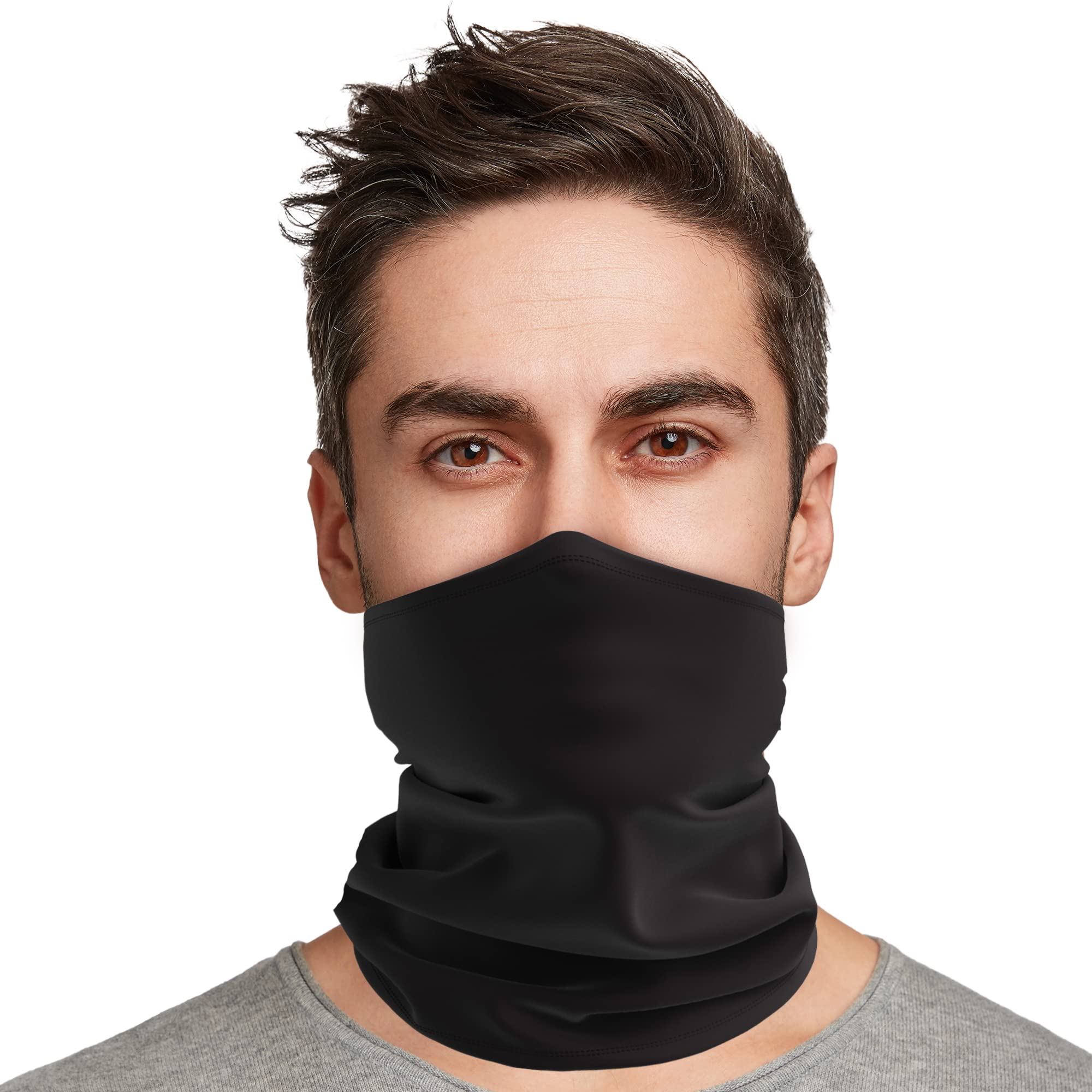 Disc Store Multi-Functional Neck Gaiters for Men Women Youth - Soft Breathable Face Neck Coverings Balaclava - Black