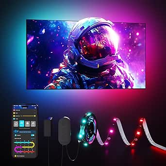 Govee TV LED Backlight Strip, RGBIC Smart LED Backlight for 40-50inch TVs, Music Sync, Wi-Fi Bluetooth &amp; App Control, Works with Alexa &amp; Google Assistant, 77 Scene Modes, Adapter