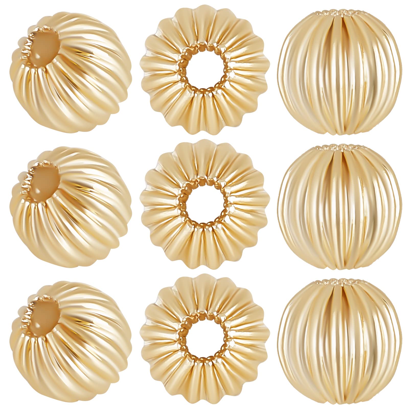 Beebeecraft 30 Stück Herz Perlen 6x7mm - 18K Vergoldet Für Schmuck Basteln