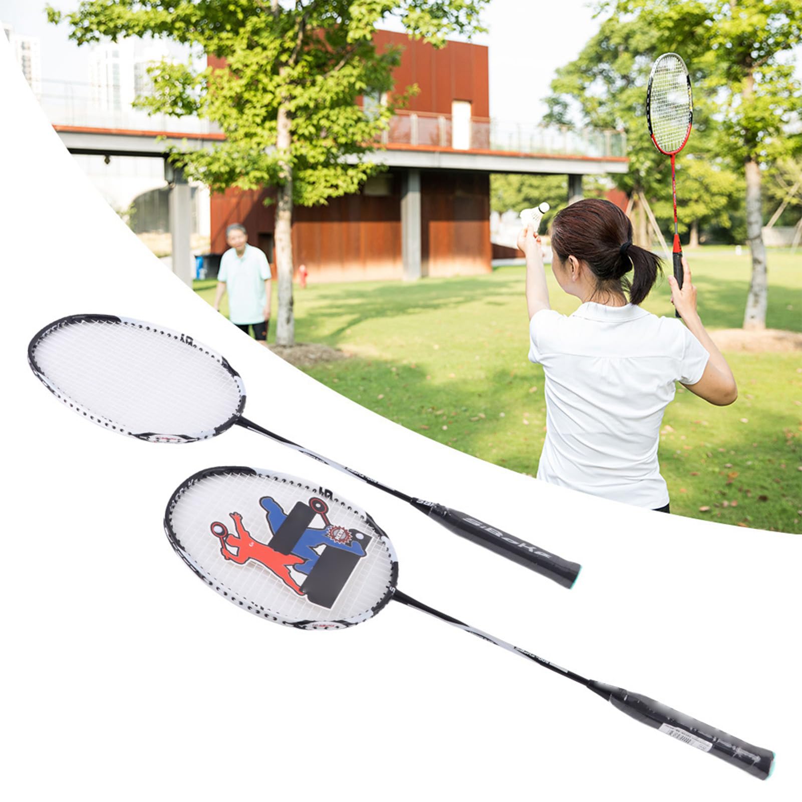 Racchetta da Badminton in Alluminio con Corde in Nylon e Impugnatura Comoda per L'allenamento Sportivo - Include Borsa per il Trasporto