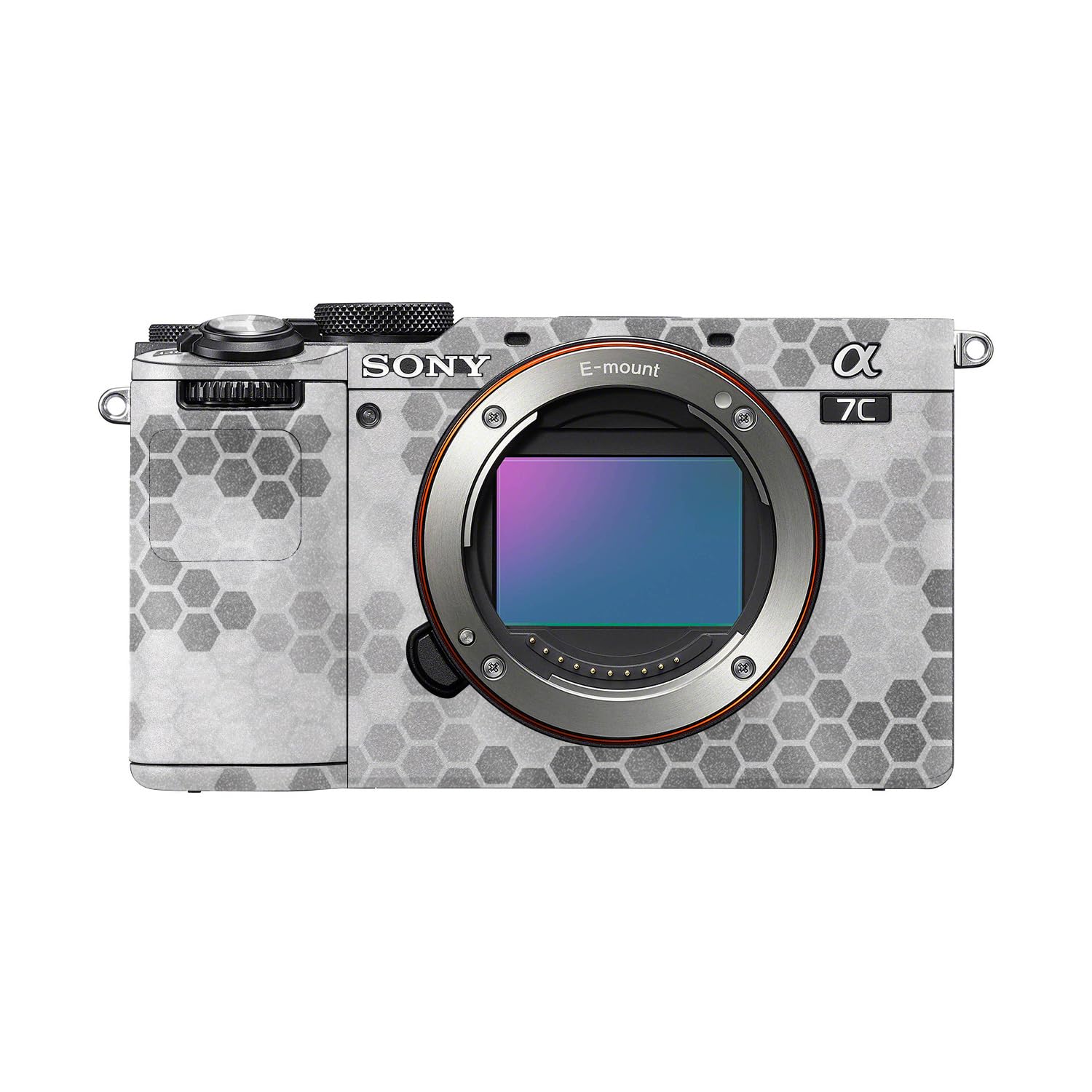 Glossy Glitter Camera Skin Compatible with Sony A7C Mark II (2023) - Camo Hexadots - Premium 3M Vinyl Protective Wrap Decal Cover - Easy to Apply | Crafted in the USA by MightySkins