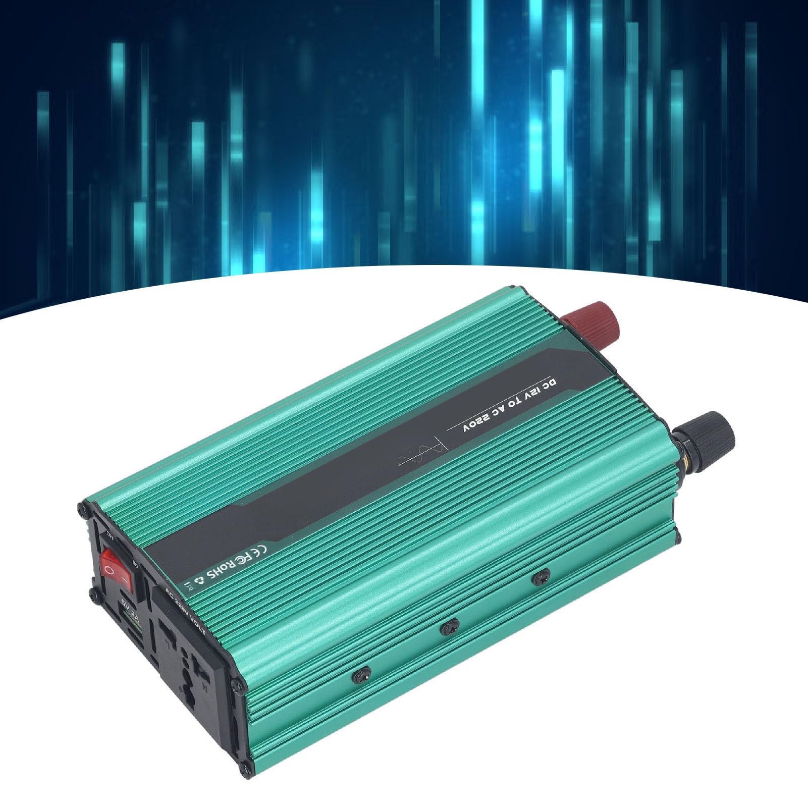 Inversor de Onda Sinusoidal Pura, Alta Eficiencia de Conversión, 12 V CC a 220 V CA, Inversor de Onda Sinusoidal Pura, Buena Conductividad Térmica, Inteligente para Automóviles