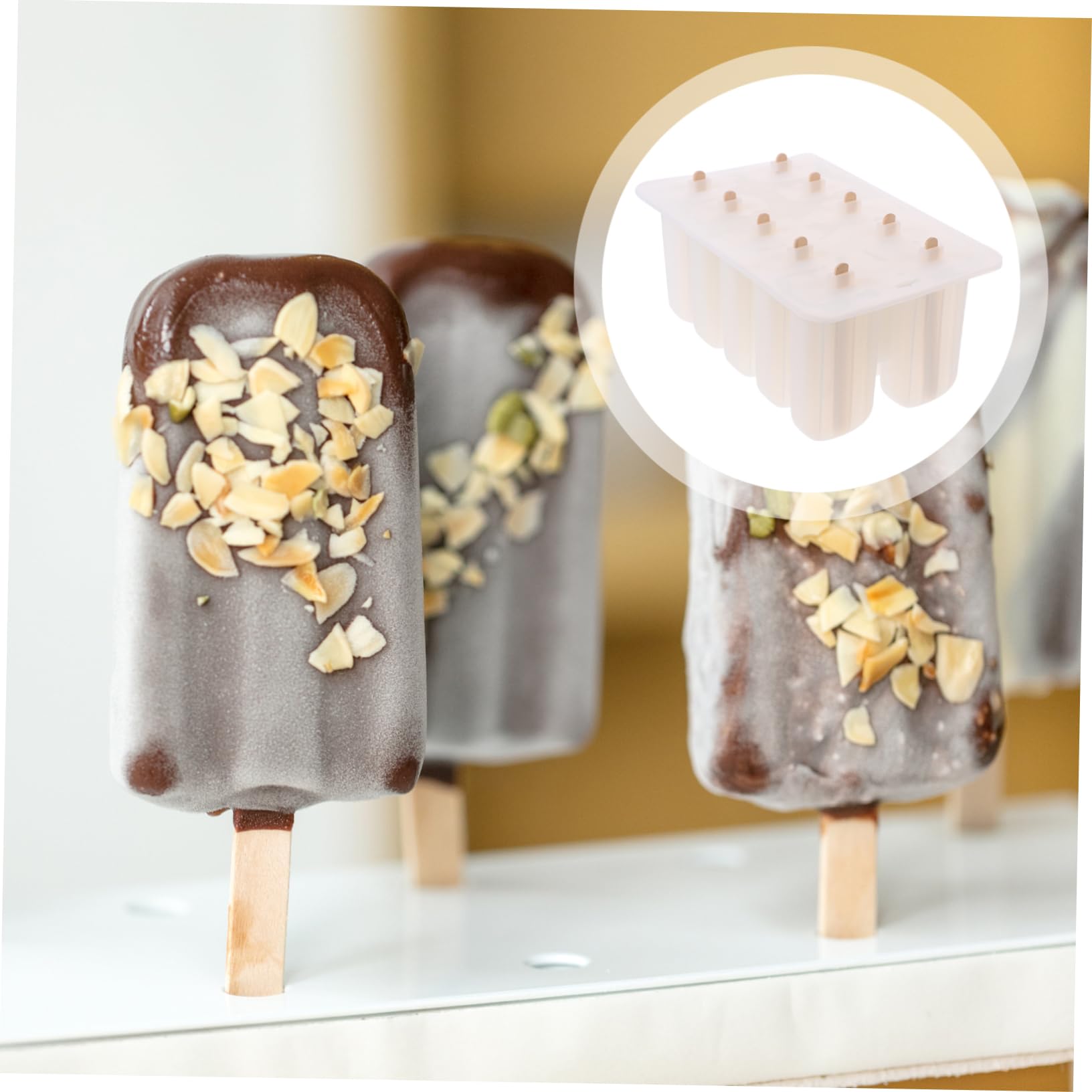 Moule à Glaces DIY en Silicone, Lot de 10 avec Bâtonnets
