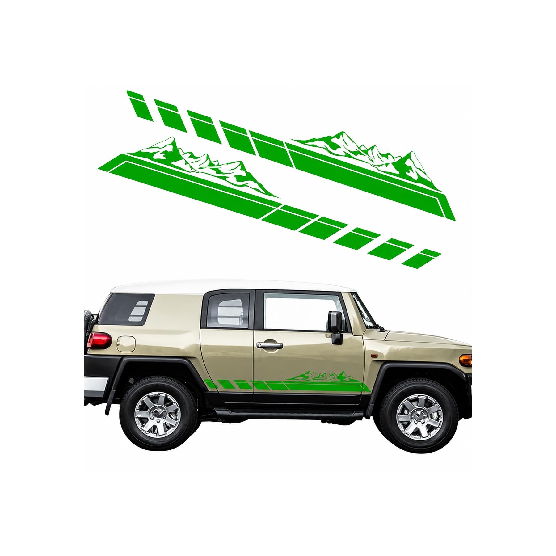 2-Piece Waterproof PVC Car Body Side Decals, Universal Exterior Decorative Stickers for Cars, Trucks, and SUVs(C-Style-3)
