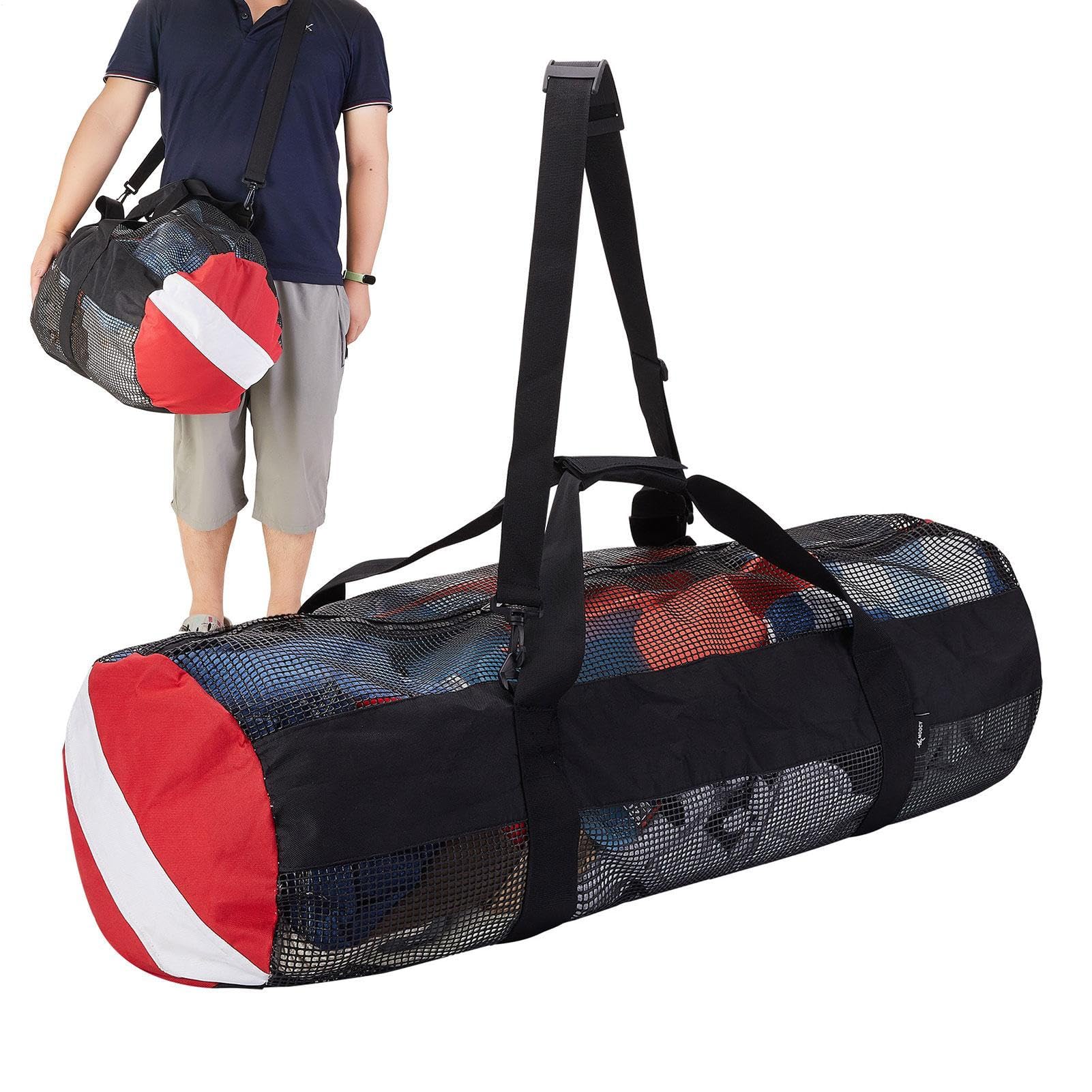 Générique Rete per immersioni in rete – Grande in rete traspirante, cerniera resistente, design pieghevole leggero con asciugatura rapida | Multifunzione per nuoto, spiaggia, attrezzatura da plong