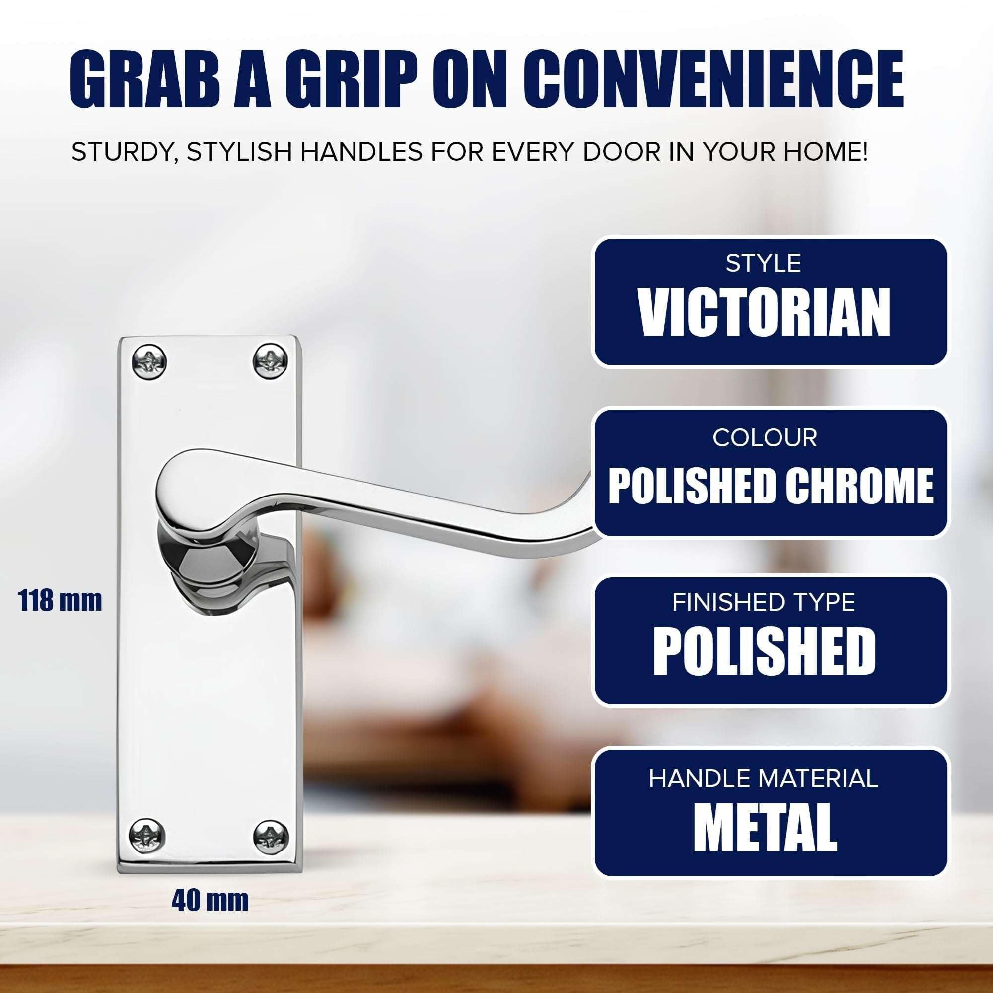 Victorian Scroll Latch Polished Chrome Latch Hinge Pack - View #4