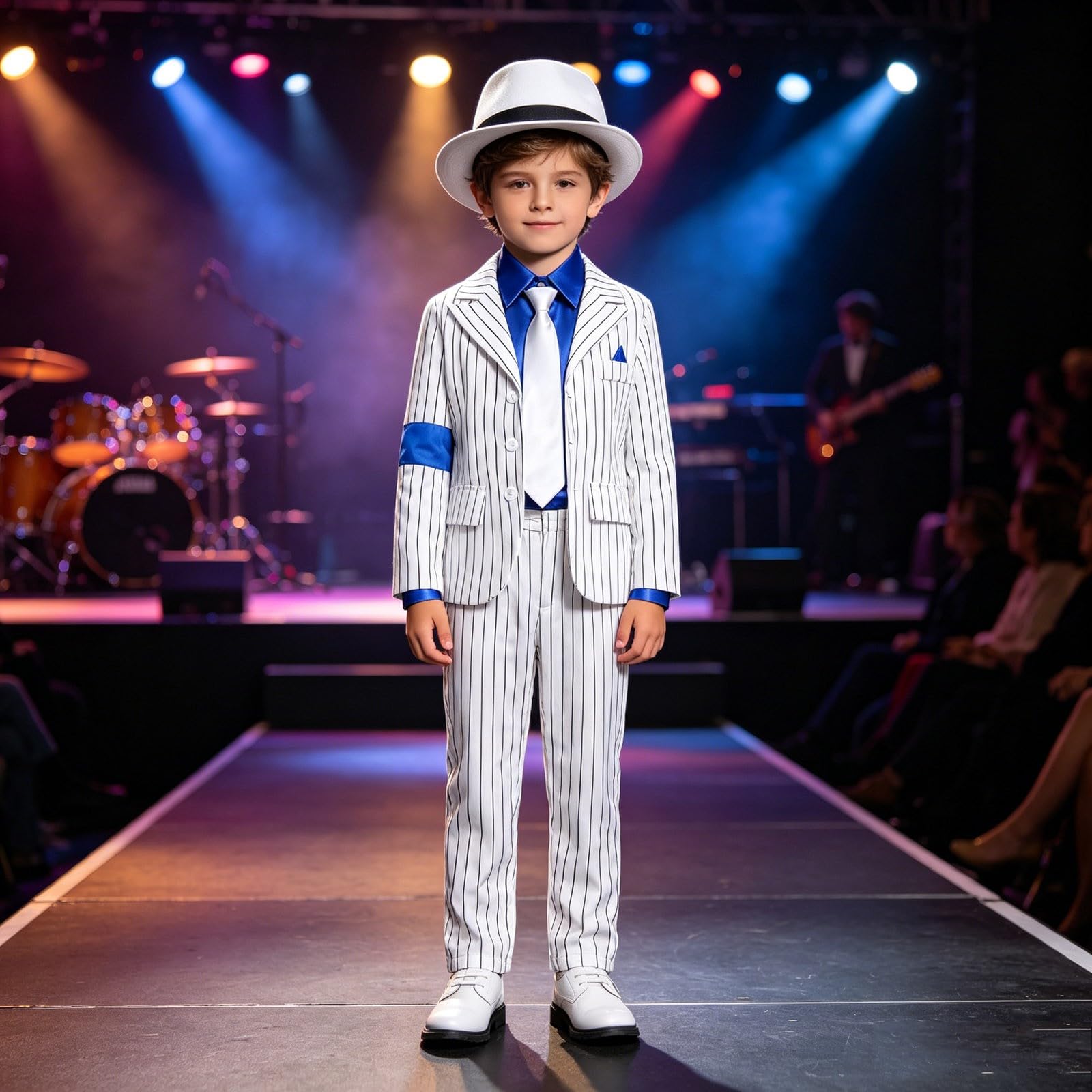 Generico Popstar Costume Bambino, Costume Popstar Bambino, Vestito Rockstar Carnevale 3-12 Anni