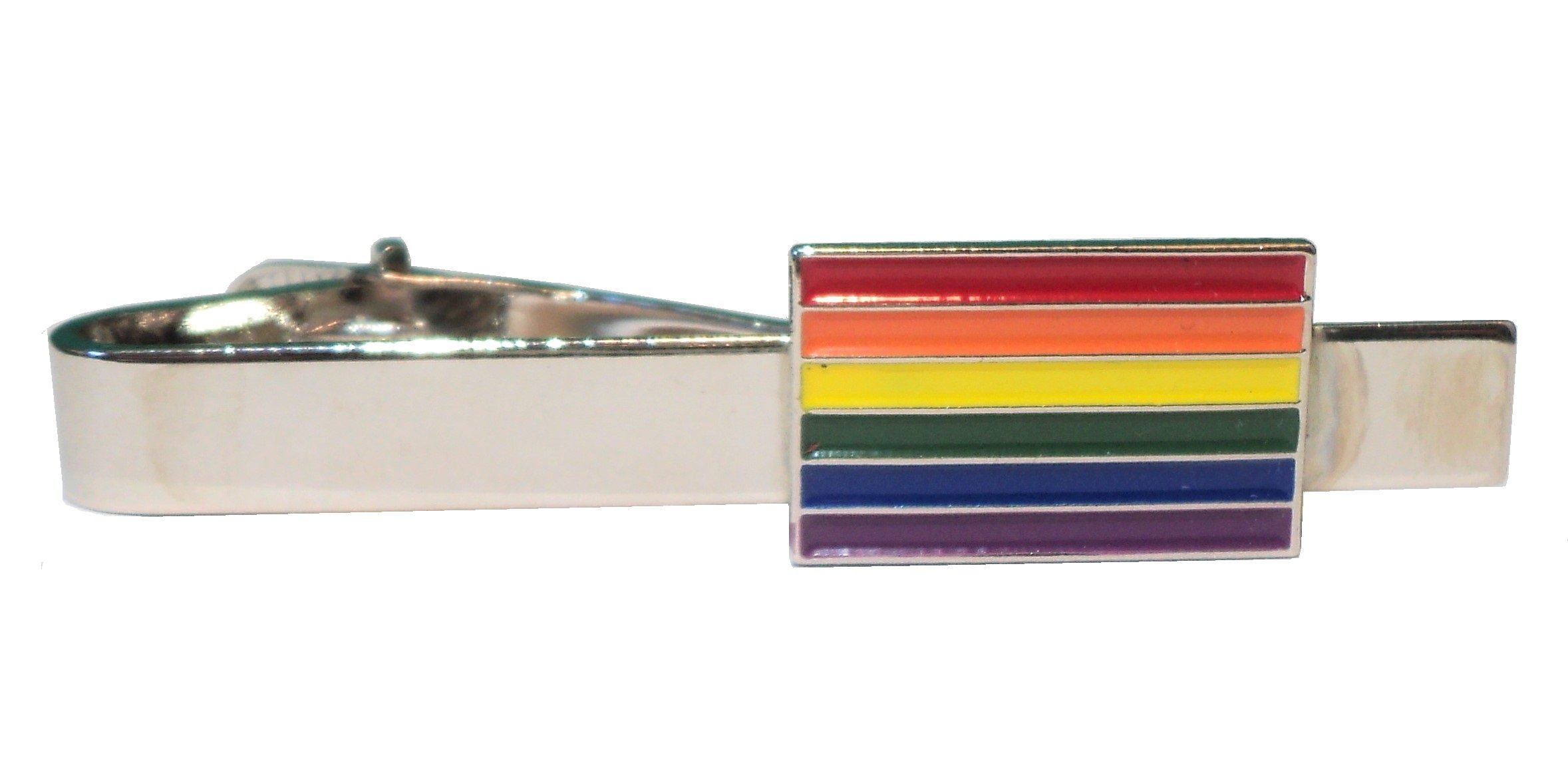 LGBT Rainbow Pride Lesbian Gay Bisexual Transgender Flag Metal Enamel Tie Clip