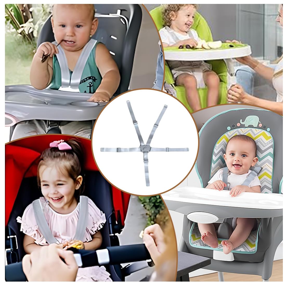 Cintura Di Sicurezza Cinture Universali Per Seggiolone Imbracatura Per Seggiolone Cinghie Per Seggiolone A 5 Punti Regolabile Cintura Di Sicurezza Per Bambini Per Seggiolone Passeggino