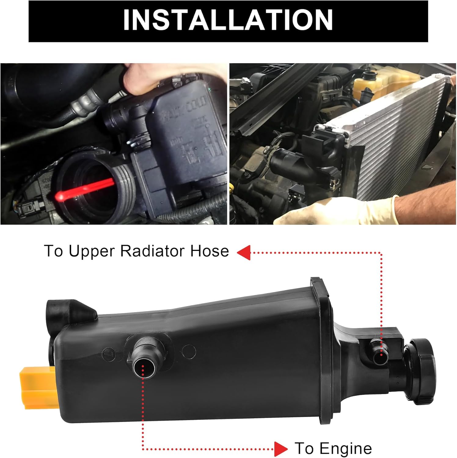 EVIL ENERGY Coolant Reservoir Tank with Cap,Compatible with BMW X3 X5 323i 323Ci 325i 325xi 325Ci 328i 328Ci 330i 330xi 330Ci,Replacement for 17117573781