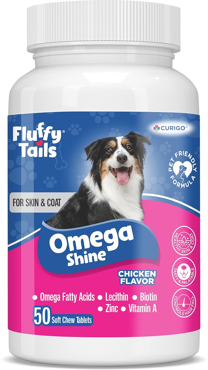 Buy FluffyTails Omega Shine for Dogs / for Healthy Skin and Shiny Coat / Omega Fatty acids