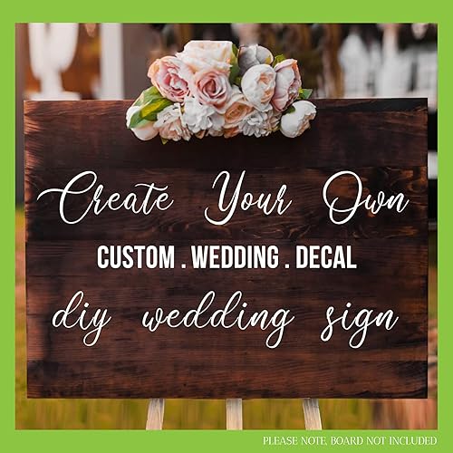 Calcomanía de boda personalizada: crea tus propios nombres y fechas de eventos para el lugar de tu boda o recepción. Selecciona tu tamaño y color