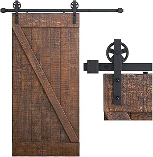 SMARTSTANDARD 6 Feet Heavy Duty Sliding Barn Door Hardware Kit, 4FT - 18...