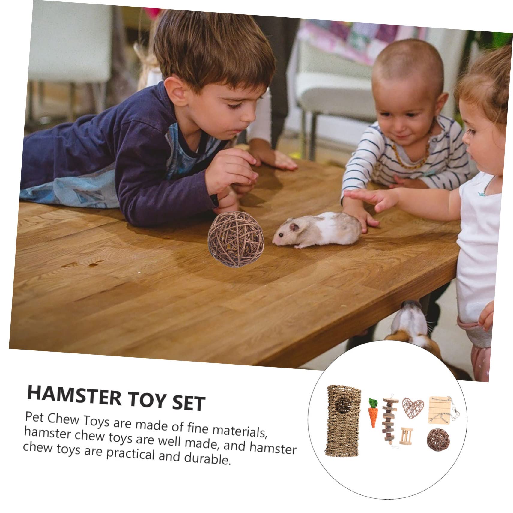 DOITOOL 1satz Teiliges Set Mit Kauspielzeugen Für Hasen Hamster Und Meerschweinchen Natürliche Holzspielzeuge Zur Zahnpflege Und Beschäftigung Für Kleintiere Gegen Langeweile Bewegung