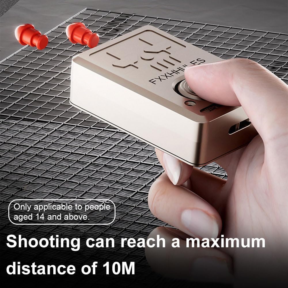Fidget Slider for Adults, Metal Fidget Guns with Soft Bullet Shooting, Alloy Metal Poker Push Card Portable Stress Anxiety Relief Toys, Gift for Men Women