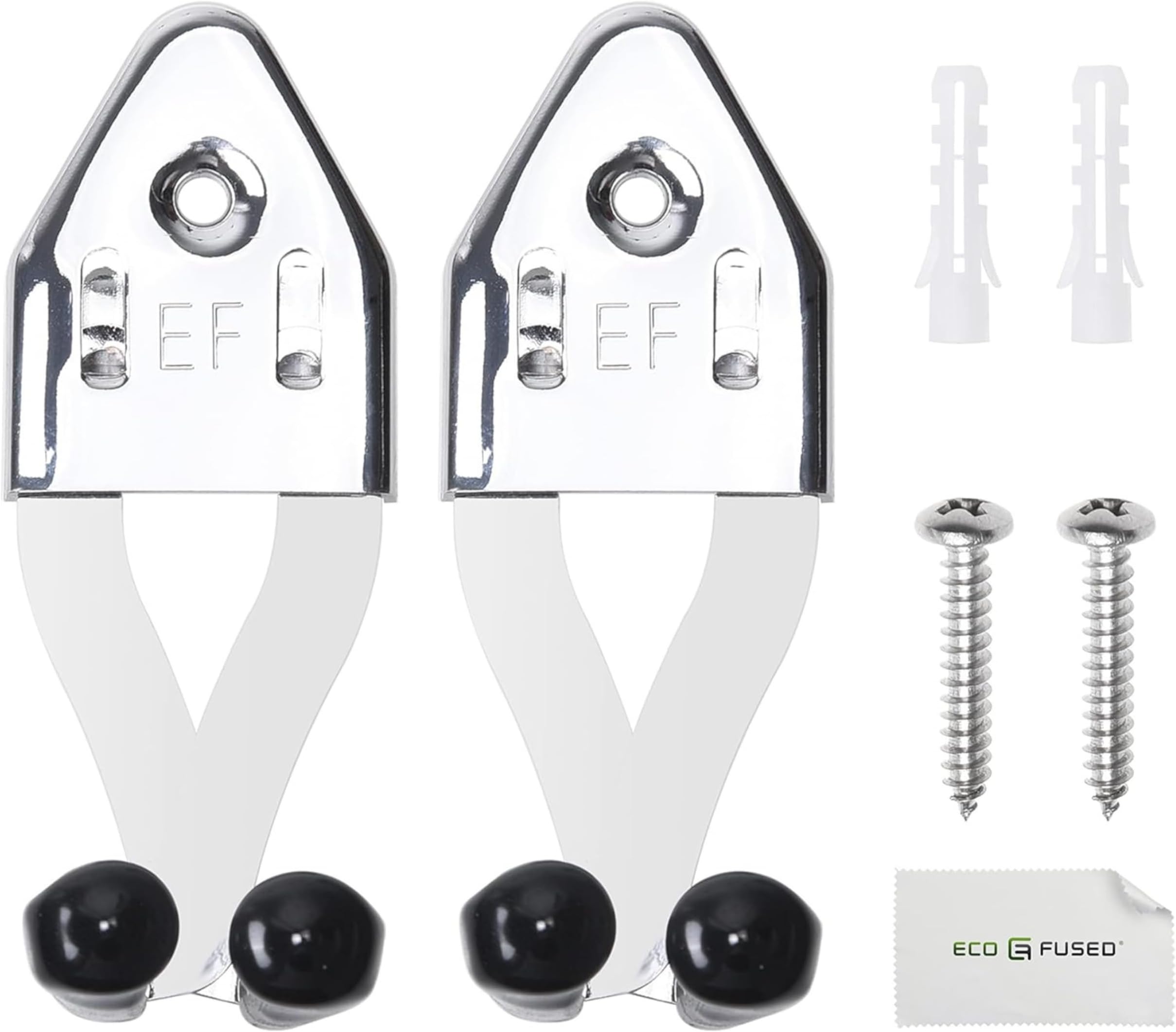 ECO-FUSED 2x Vertical Sword Mount - Dagger Display Wall Hanger - Adjustable Multifunctional Mount - Stainless Steel Wall Rack for Axe, Daggers, Knives (Silver)