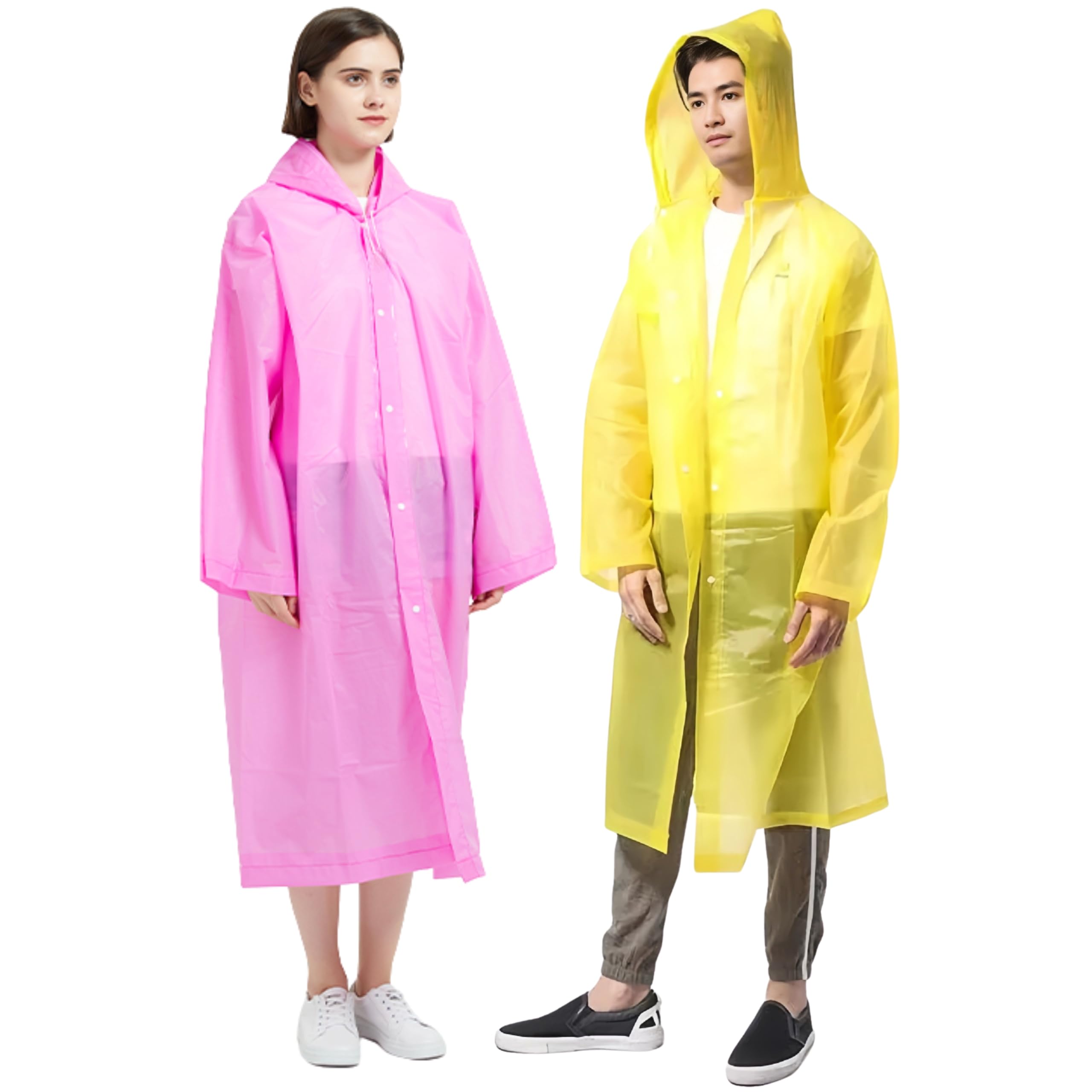 Unisex Raincoat for Men and Women with Hood Random Colour | Reusable, Lightweight, and Dual Layer Rain Coat with Hood | Waterproof Eva Material-image-14
